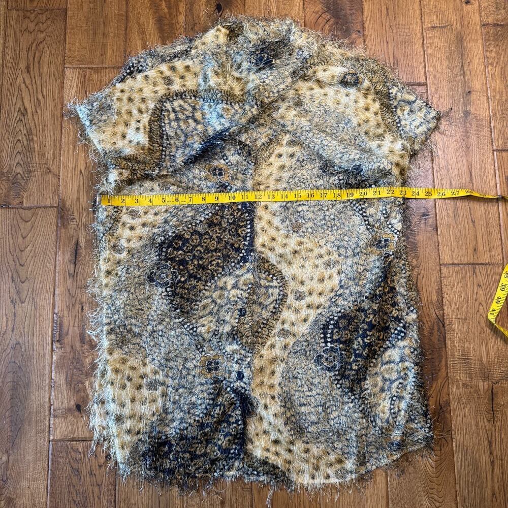 Giorgio Fiorlini Plus Collection Button Up Shirt Tunic Jungle Print Fuzzy Sz 16 - Picture 5 of 7